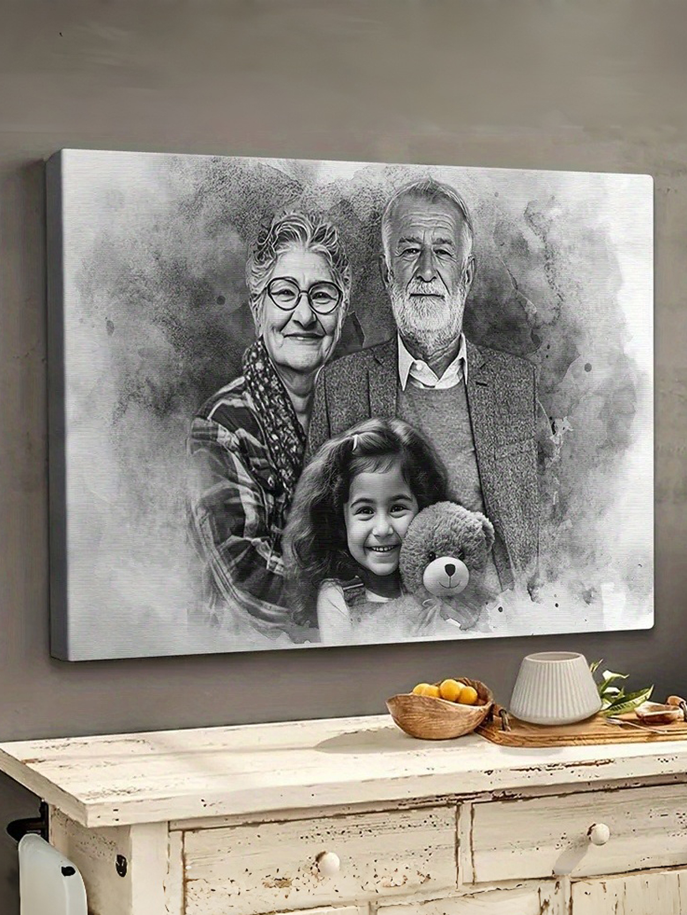 Custom Wooden Picture Frame with Canvas Art